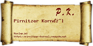Pirnitzer Kornél névjegykártya